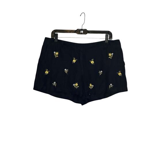 Loft navy blue yellow embroidered floral shorts size 8 - Picture 10 of 11
